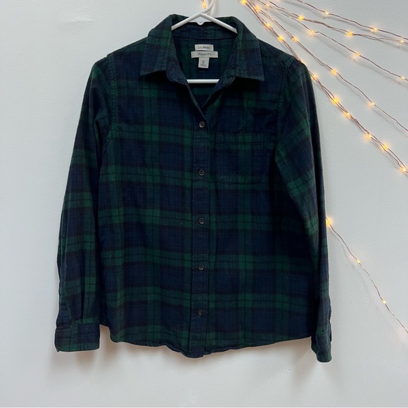 LL Bean Blackwatch Plaid Flannel Women’s XS - Picture 2 of 5